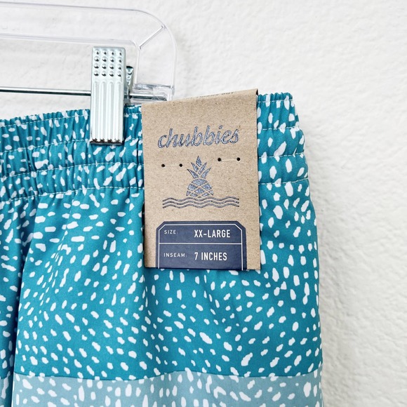 [Chubbies] Whale Sharks Blue Striped Ombre 7" Inseam Swim Shorts NWT Size XXL - Picture 12 of 12